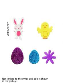 120pcs Easter Foam Stickers - Includes Designs Of Eggs, Rabbits, Chicks And Flowers, Suitable For Crafts, Greeting Cards And Home Party Decorations. Can Be Stuck On Plastic, Glass, Fabric, Metal And Ceramic Surfaces, Spring Party DIY Decor - Multicolor - View 6