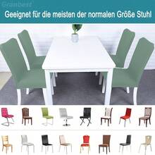 Granbest Premium Wasserdicht Esszimmer Stuhl Abdeckungen Satz Von 4, Stretch Hohen Zurück Stuhlhussen Slipcover Für Esszimmer, Abnehmbaren Stuhl Schutz Für Bankett, Küche, Party (4er Set, Grau)-8940 - MatchaGrün - Übersicht 6