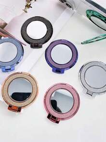 镂空新款背贴磁性手机支架，可折叠魔环桌面懒人两用镜面闪粉，磁性手机支架磁性手机背贴百搭支架镜面蝴蝶闪粉 - 彩色 - 查看 2