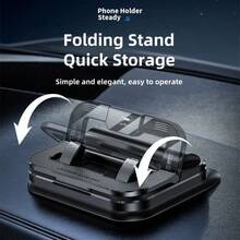 360°旋转车载手机支架，临时停车卡车手机支架，适用于汽车仪表盘和牌照架 - 黑色 - 查看 5