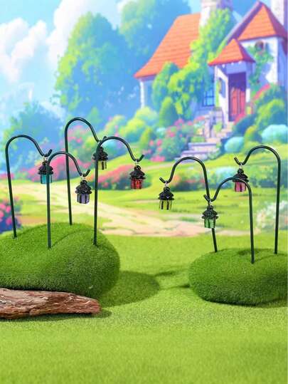 6件/3件/1件：夜光花架、发光花园柱、迷你花园装饰架、多肉植物DIY配件、微景观铁艺装饰、迷你盆景装饰、派对工艺品、乡村户外装饰