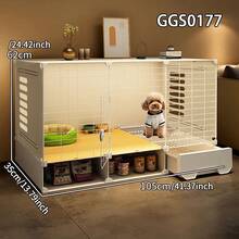 Easy Installation Small Dog Cage With Litter Box Area, Kitten Cage, Cat Litter Box, Small Animal Cage For Indoor Home Use - Multicolor - View 3