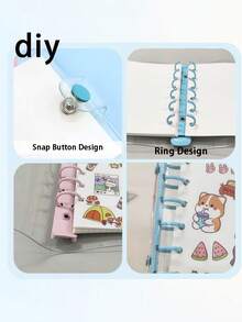 71pcs - Mini Transparent 6-Ring Binder Covers With Matching Inner Pages And File Folders. Made Of Soft Transparent PVC Material, Suitable For Binders, With Protective Sleeves And Quick Clips. Perfect Back-To-School Gift For Students, Ideal Children's Learning Supplies. - Multicolor - View 3