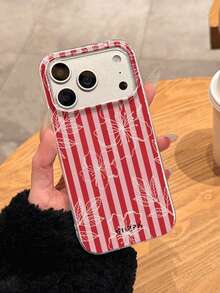 GIIPPA 1个条纹图案设计 17 Pro Max手机壳，也适用于 16 Pro Max、15 Pro Max、14 Pro Max，韩版时尚趣味手机壳，兼容11/12/13/14/15/16 Pro Max Plus，男女皆宜的优雅设计，是圣诞节、情人节、复活节、婚礼季和生日送给女友的理想礼物 - 紅色 - 查看 3
