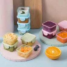 Lecute 4 Mini Contenedores Hermetico Comida Recipiente Snacks 40ml - Azul - Ver 5