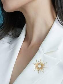 Alloy Sun God Brooch, Luxurious Exaggerated Baroque Lapel Pin For Women - Brooch - View 5