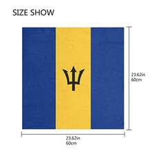 Women's Fashion Silk Scarf Square Satin Headscarf Neck Scarf Head Hair Wraps-B032 - Bandera de Barbados - Ver 2