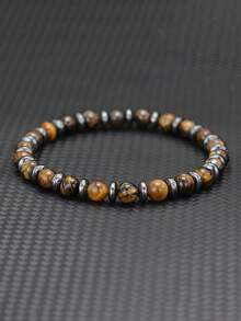 Fashion Stone Beaded Bracelet 6mm Tiger Eyes & Agate Bracelet Confidence, Protection, Courage, Focus, Grounding,Yoga Meditation Jewelry Gift For Women Men Pulseira - Multicolor - View 12