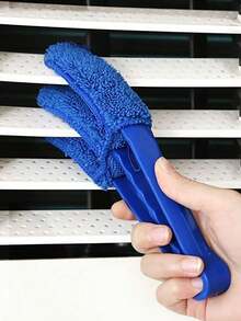 1pc Window Cleaning Brush, Easily Cleans Crevices And Dust, Wipes Glass/AC Vents/Window Tracks, One-Click Cleaning Without Disassembly Or Washing, Non-Damaging To Blades, Essential Cleaning Tool For The Slouchy - None - View 7