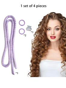 1 Set Of 4pcs / Extended Lazy Hair Curling Iron, Manual Hair Curling Tool, Hair Curling Iron, Wave Hair Curling Tool, Sleeping Hair Curler - Multicolor - View 7