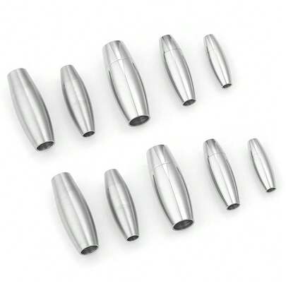 2 piezas Broche magnético de acero inoxidable mate liso, broche conector de pulsera de cordón de cuero, broche de escama de dragón, accesorio de pulsera de moda minimalista, broche magnético para hacer joyas DIY