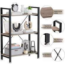 Estante Mueble Organizador Mesa Librero Mesa Auxiliar 60*27*61cm Mesa De Centro Librero Organizador Estantería - Gris - Ver 3