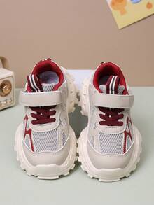 1双男女通用透气网面厚底运动鞋，耐穿防滑休闲鞋，时尚百搭学生跑步鞋，轻便厚底运动鞋，适合春秋季穿着 - 紅色 - 查看 5