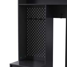 Hallway Wardrobe Kit, Shoe Cabinet, 4 Wardrobe Hooks, Two Drawers And 1 Door, White, 100 Lx35 Wx180 H Cm - Black - View 8