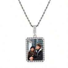 Customized Photo Necklace - Stainless Steel Twisted Chain Formula Shaped Color Photo Pendant, Punk Hip-Hop Style Personalized Commemorative Jewelry, Suitable For Pet Commemoration, Couples, Christmas Gifts To Give Her - Durable Alloy Chain, Can Be Worn All Year Round, Kpop, Customized Pendant, Vintage Pendant, Multi Charm Necklace, Women's Original Necklace, Women's New Necklace - Multicolor - View 7