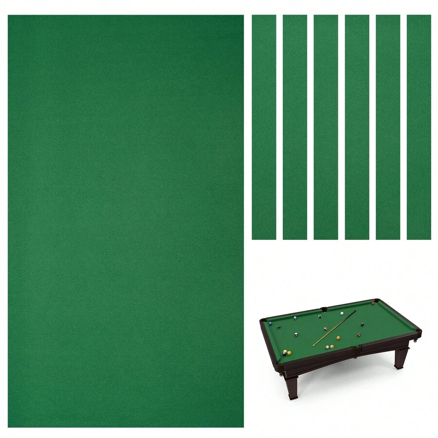 Billiard Cloth Pool Table Felt With Pre-Cut Rail Strips Green Tablecloth For Home Clubs Bars Indoor Sports Game - 綠色 - 查看 1