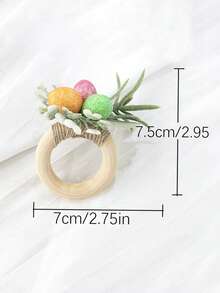 3 piezas Portanáplanes de Pascua, Portanáplanes decorativos con huevos falsos y plantas artificiales para la mesa, decoración de mesa de estilo cottage para la primavera - Multicolor - Ver 7