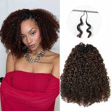 EAYON HAIR Tight Curly Crochet Human Hair Extensions Feather Line Crochet Hair Pre-Seperated Knotless Human Crochet Hair Multi-Textured Kinky Curly Human Hair T1B/4 Color 16-20 Inch 50/100 Strands - T1B/4 - 查看 4