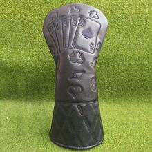 耐用高尔夫球杆头套，精致刺绣皮革高尔夫木杆头套，铁杆和推杆头套 - 彩色 - 查看 8