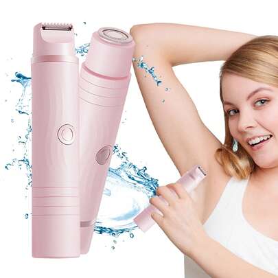 FollowBreak 2-In-1 Electric Female Trimmer, USB Rechargeable Women's Electric Shaver, Portable Dual-Head Electric Razor For Full Body Grooming - Bikini/Underarm/Lip/Nose Hair Trimmer, Wet & Dry Personal Hair Removal Tool, Essential For Beauty And Personal Care