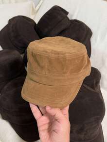 Solid Color Polyester Autumn/Winter New Vintage Flat Top Suede Equestrian Cap, Versatile Painter Beret Hat, Flattering - Multicolor - View 12