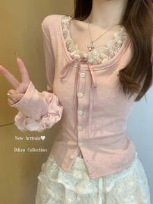 Women T-Shirts - Màu Hồng baby - Xem 2