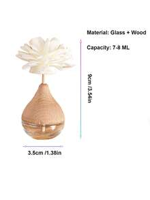 1 Mini butelka z dyfuzorem - przezroczysta szklana butelka z kwiatowym wzorem, pojemność 8 ml, odpowiednia do rozprowadzania olejków eterycznych - butelka perfum z możliwością ponownego napełnienia, idealna jako odświeżacz powietrza do sypialni lub biurka oraz element dekoracyjny. Wystrój domu - Wiele stylów - Zobacz 7