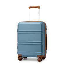 20 Inch Lightweight ABS Fashion Cabin Suitcase Carry-On Hand Luggage With TSA Lock YKK Zipper 4 Double Wheels Trolley Travel Case Ideal For Business Trips Travel Vacations Men And Women - Dusty Blue - View 12