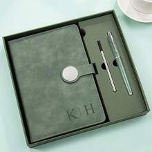 Customized Premium Notebook And Pen Gift Set, Customized Elegant Writing Set, Customized Personalized Notebook And Pen, Customized Notebook Gift, Customized Stylish Stationery Set, Customized Elegant Notebook, Customized Hardcover Notebook - The Ideal Gift For Students And Professionals - Round Button Book - View 4