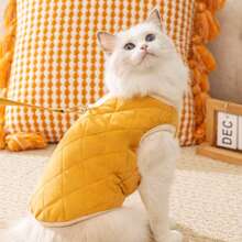 1pc Pet Clothes, Hooded Dog Sweatshirt, Autumn/Winter Fleece Cat Vest Sweatshirt, Leash Attached Warm Vest, Suitable For Small Dogs & Cats - Green - View 4