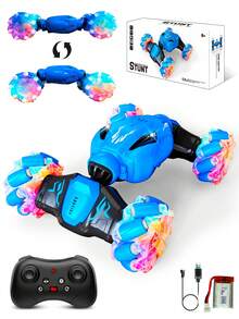 1pc 2.4GHz Remote Control Stunt Car Toy, 4WD Remote Control Twist Car With Lights And Music, Cool Birthday/Christmas/Creative Gift For Boys And Girls Aged 6-12 - Multicolor - View 3