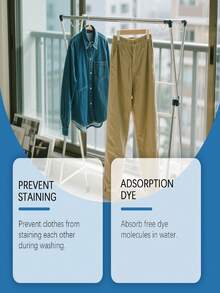 JUE FISH Pacote com 30 folhas absorventes anti-manchas para lavanderia. Protegem as roupas contra transferência de cor, removem manchas de óleo e sujeira, mantendo-as com aparência de novas. Não irritantes, adequadas para uso doméstico. Absorvem moléculas de corantes livres na água. Penetra profundamente nas fibras do tecido, decompondo e removendo manchas difíceis com eficácia, deixando as roupas brilhantes e com aspecto de novas. - Folhas antimanchas para roupas que absorvem a cor - Ver 4