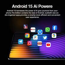 Qetupa Tablet PC Android 15 de 10.1 pulgadas, con funda protectora, ratón y teclado, 6GB de RAM + 128GB de almacenamiento (ampliable a 1TB a través de tarjeta MicroSD), procesador MTK6771 Octa-Core de 2.0GHz, pantalla táctil HD (1280x800) IPS, cámara frontal de 5MP y cámara trasera de 13MP, batería de larga duración de 6000mAh - Negro - Ver 3