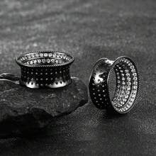 1pc Shiny Luxury Round Ear Gauge, Brass Material Ear Stretcher, Unisex, Gift, Party Body Piercing Jewelry - Round - View 10