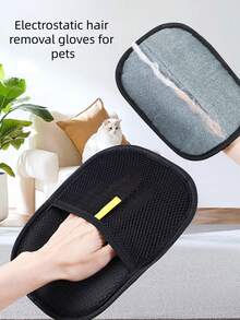 4-Piece Pet Grooming Set: Pet Deshedding Glove, Cat Hair Remover, Pet Fur Brush, Double-Sided Pet Bathing Brush, Adjustable Cleaning & Massage Brush, Pet Toothbrush Finger Sleeve - Multicolor - View 3