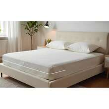 Double Gel Knit Mattress Cover With Zipper - 白色 - 查看 12