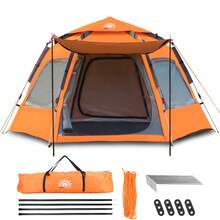 Camping Tent For Up To 8 People, Waterproof Tent Measuring 280x280x160cm, New Hawaii Camping, 4 Windows, Top Ventilation. - B - 查看 11