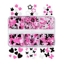 Heart Rabbit Glitter For Epoxy Resin Filling Holographic Sequins Mixed Heart Shape Paillettes DIY Keychain Pendant Handcraft Materials Mould Filler Material, DIY Crafts, Valentine's Crafts, Jewelry Casting Supplies - Multicolor - View 9