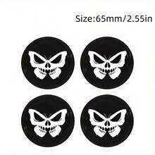 56mm/65mm Car Center Wheel Hub Cap Butterfly Bone Face Mask Wheel Sticker Decal - 4pcs - View 3