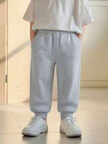 1pc Boys' Fashionable Versatile Casual Drawstring Pants - Grey - View 3