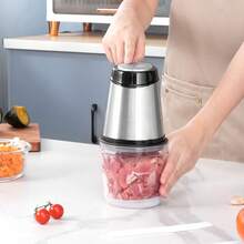 Procesador de alimentos, picadora de carne eléctrica con cuchillas de acero inoxidable de 4 aspas, recipiente de vidrio de 2,5 tazas, picadora eléctrica de 400 W, 2 velocidades para comida de bebé, carne, cebolla y verduras. - Tipo de Enchufe A USA (110-127V) - Ver 9