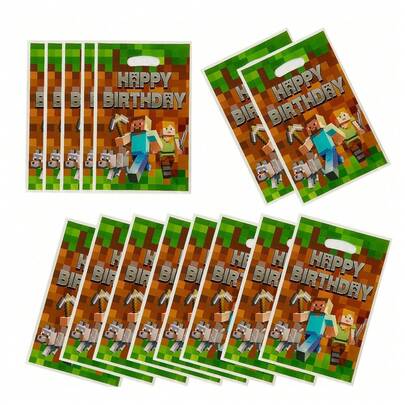Minecraft Party Favor Bags, Children's Birthday Gift Candy Tote Bags, Suitable For Birthday Party Gifts