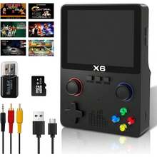 Nëw X6 Händhëld HD Duäl Jôystickër PSP7 "Rëtrô ëmulätôr Bôxing ëmpërôr GBä ärcädë - 黑色 - 查看 6