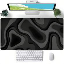 1 Peça Tapete e Mouse Pad Gamer Extra Grande - Design de Redemoinho Preto e Cinza, Superfície Antiderrapante, Cobertura Estendida para Teclado, Fibra com Base de Borracha, Tapete de Mesa de Computador/Escritório/Doméstico para PC, Laptop, Setup de Jogos (Textura de Mármore, Retangular) - Ideal para Áreas de Trabalho, Tapete Protetor de Mesa com Padrão de Redemoinho Preto e Cinza, Tapete de Estudo, Tapete de Teclado Disponível em Vários Tamanhos 15,7*35,4 In(40*90 Cm) - redemoinho - Visão 4
