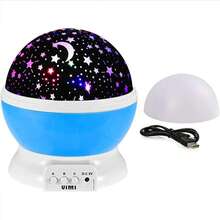 Vimi - Lampara de Noche Mesa Proyector De Estrellas Niños USB O Pila (Azul) - Estrella - Ver 6