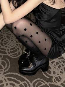 1 Pair Classic Big Polka Dot Tights - Sexy & Timeless For A Chic Date Night - Multicolor - View 10