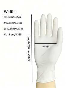 100/50/4只装 白色无粉丁腈一次性手套，不含乳胶，家用清洁手套，适用于家庭清洁、美发沙龙、宠物美容、DIY手工、浴室和厨房清洁（袋装） - 白色 - 查看 4