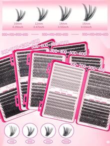 640 Stück Büschel einzelne Wimpern, weiche natürliche falsche Nerz-Wimpern zum Selbermachen, Wimpernverlängerung, Wimpernbüschel, einzelne Wimpern, Wimpern, Kunstwimpern - D - Übersicht 5
