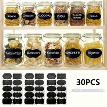 30pcs Reusable Chalkboard Labels With Pen - Removable Waterproof Self-Adhesive Stickers For Spice Jars, Food Containers & Kitchen Organization - 30 Items + 1 Pen - View 5