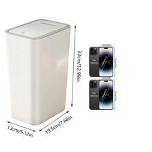 1pc Odor-Proof Trash Can With One-Touch Lid - Square Design, Easy Cleaning For Bedroom, Kitchen, Living Room And Public Spaces - Multicolor - View 10